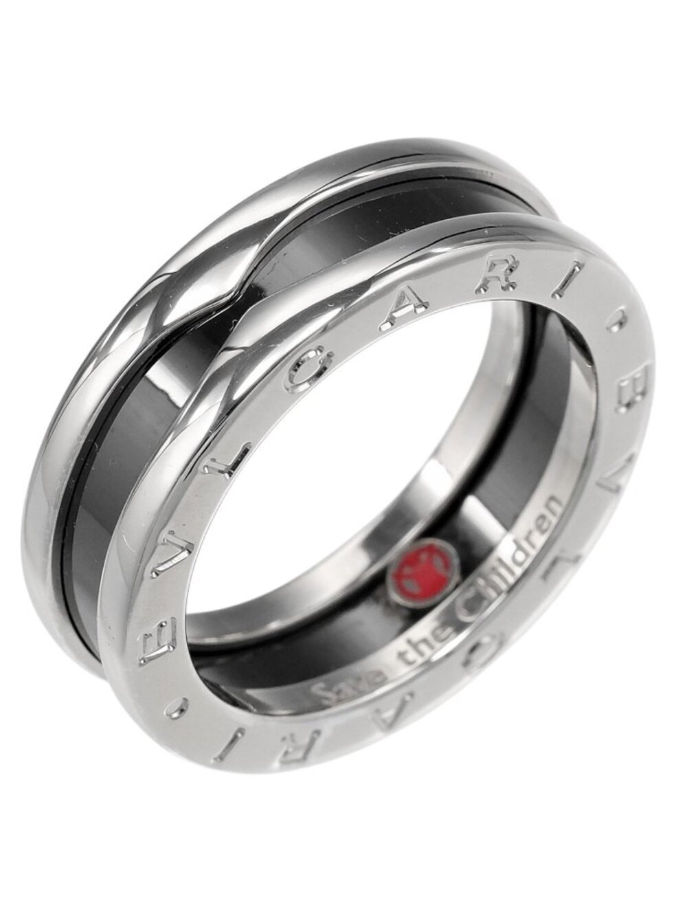 Bvlgari B Save the Children B.zero1 925 Sterling Silver Ceramic Ring